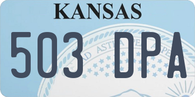 KS license plate 503DPA