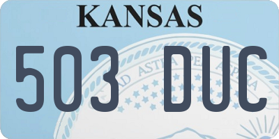 KS license plate 503DUC