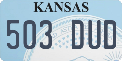 KS license plate 503DUD