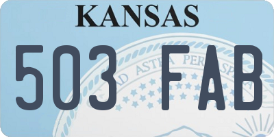 KS license plate 503FAB
