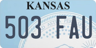 KS license plate 503FAU