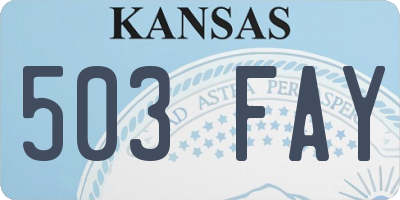 KS license plate 503FAY