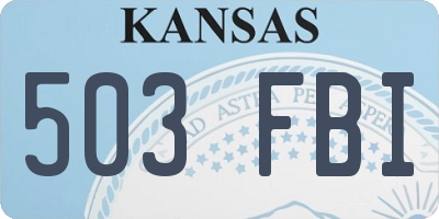 KS license plate 503FBI