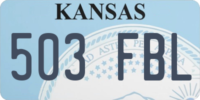 KS license plate 503FBL