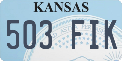 KS license plate 503FIK