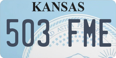 KS license plate 503FME