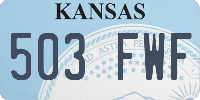 KS license plate 503FWF