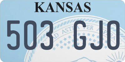KS license plate 503GJO