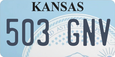 KS license plate 503GNV
