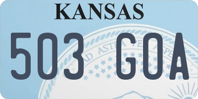KS license plate 503GOA