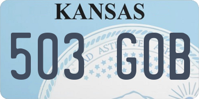 KS license plate 503GOB