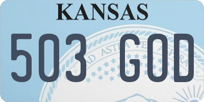 KS license plate 503GOD