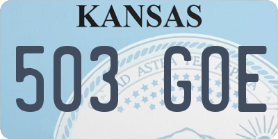 KS license plate 503GOE