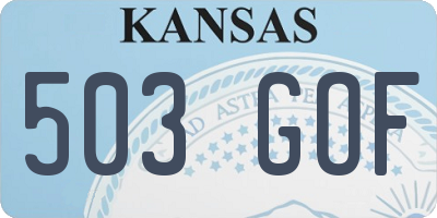 KS license plate 503GOF