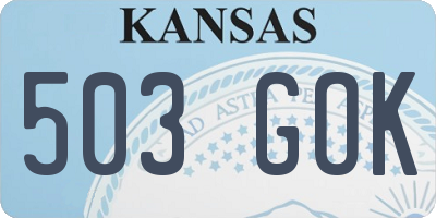 KS license plate 503GOK