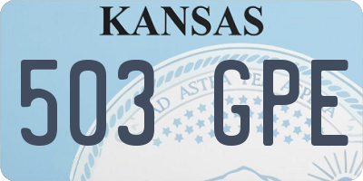 KS license plate 503GPE