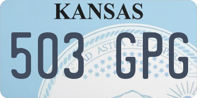 KS license plate 503GPG