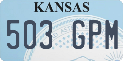 KS license plate 503GPM