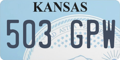 KS license plate 503GPW