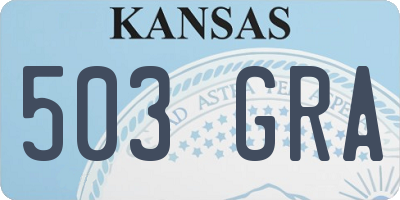 KS license plate 503GRA