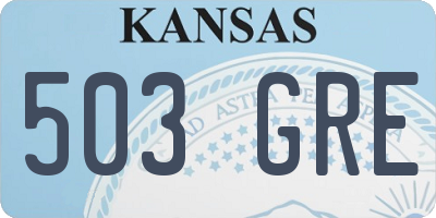 KS license plate 503GRE