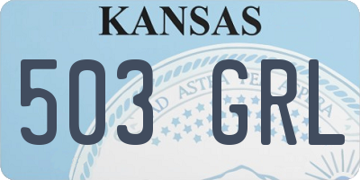 KS license plate 503GRL