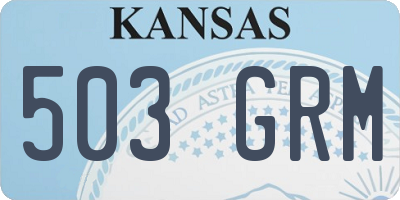 KS license plate 503GRM
