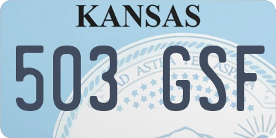 KS license plate 503GSF