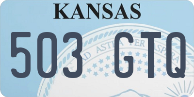 KS license plate 503GTQ