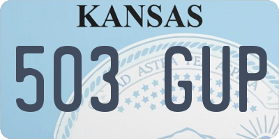 KS license plate 503GUP