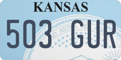 KS license plate 503GUR