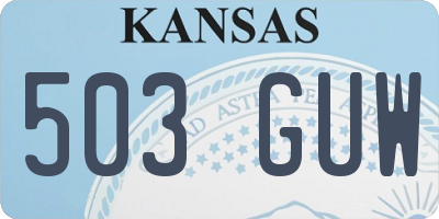 KS license plate 503GUW