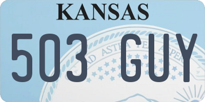 KS license plate 503GUY