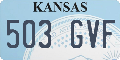 KS license plate 503GVF