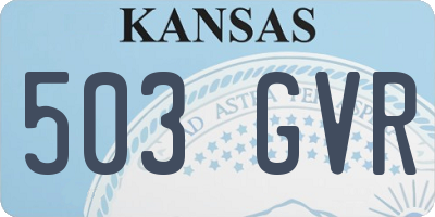 KS license plate 503GVR