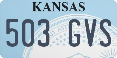 KS license plate 503GVS