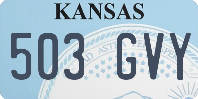 KS license plate 503GVY