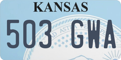 KS license plate 503GWA