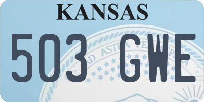 KS license plate 503GWE