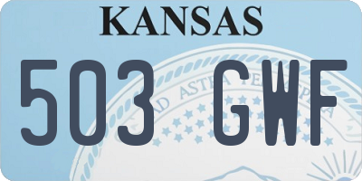 KS license plate 503GWF