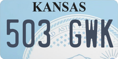 KS license plate 503GWK