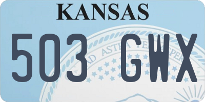 KS license plate 503GWX