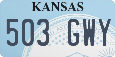 KS license plate 503GWY