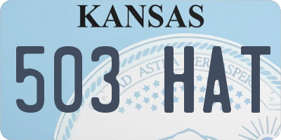 KS license plate 503HAT