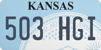 KS license plate 503HGI