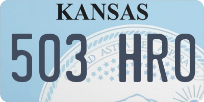 KS license plate 503HRO