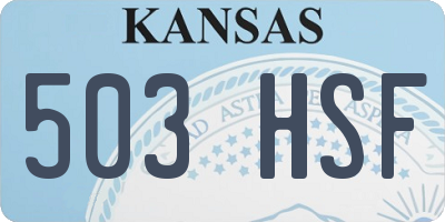 KS license plate 503HSF