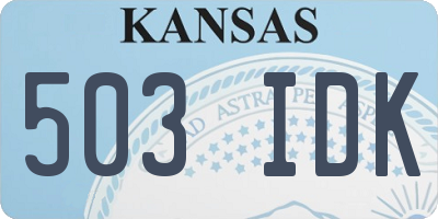 KS license plate 503IDK