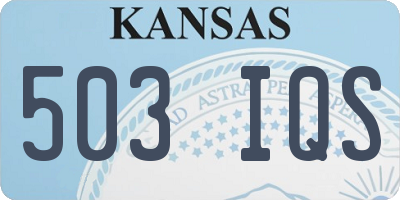 KS license plate 503IQS