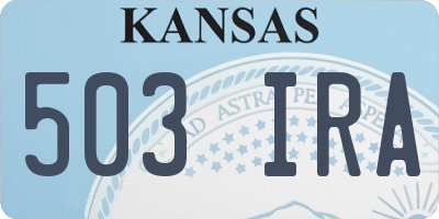 KS license plate 503IRA